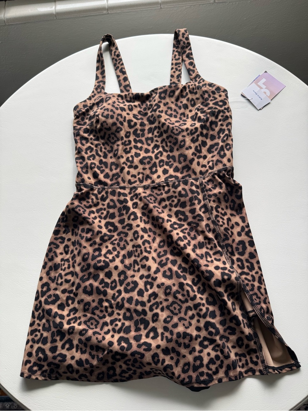 JoyLab Leopard-Print Strappy Dress - Brown & Black